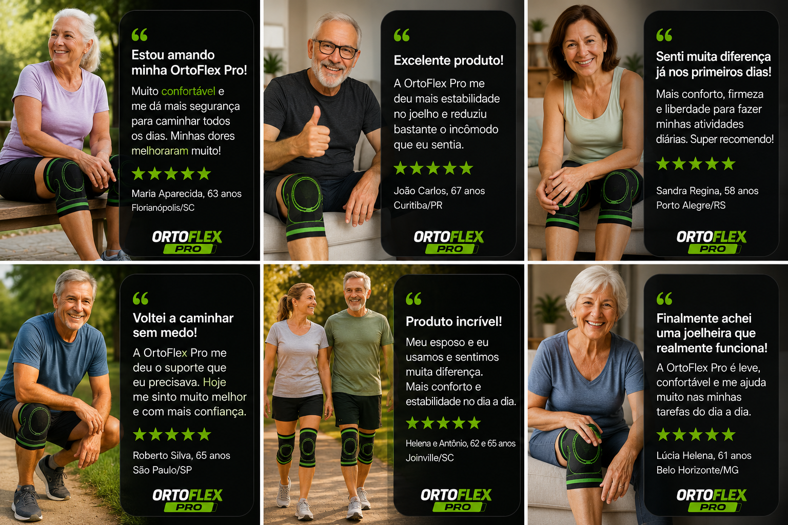 Depoimentos de clientes satisfeitos com a OrtoFlex Pro™